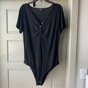 Torrid Ribbed Black Bodysuit